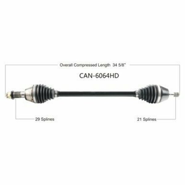 Wide Open Heavy Duty CV Axle for CAN AM HD FRONT LEFT X3 XRS TURBO R 18 CAN-6064HD